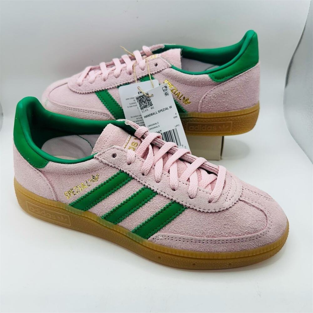 adidas Originals Handball Spezial Womens Sneakers Pink/Green Gum Size 5.5